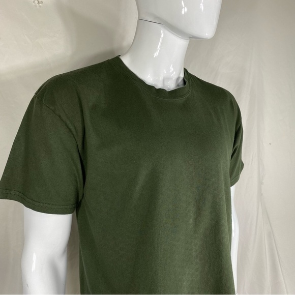 Port & Company Men’s Army Green Cotton Crew Neck Tee - Picture 2 of 7